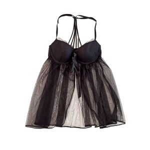 Victoria’s Secret 34C Black Lace Babydoll Lingerie